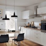 Smart Ideas of Italian Style Kitchen Cabinets with Hard Wooden Countertop also Lavish Backsplash