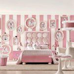 Super Wall Decor and also Good Bed with Cool Headboard as Dainty Pink Bedroom Design Ideas