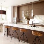 Astounding Contemporary Kitchen with Modern Kitchen Lighting Furnished with Island and Completed with Sink