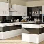 Captivating Black White Kitchen Cupboards of Modern Kitchen Designs Completed with Stove and Sink