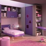 Children Bedroom in Light Purple Hues with COmfortable Bedding Covered in FIne Duvet