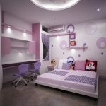 Light Purple Child Bedroom with Modern Details Accomodating Cozy Place for Studying and Resting