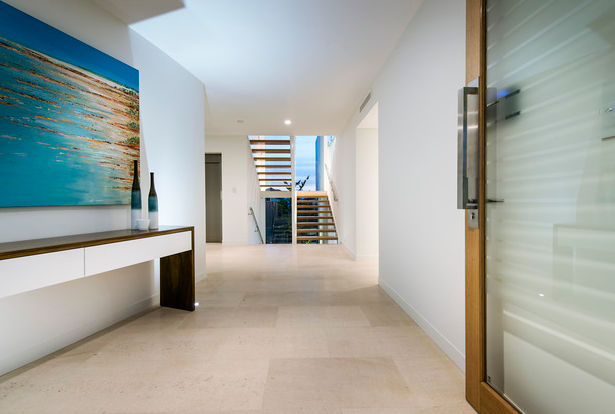 Luxury Beach House with Cantilevered Pool Hallway