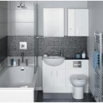 Sleek Neutral Colors of White and Grey for Modenr Interior Arrangements with Sleek Bathroom Appliances