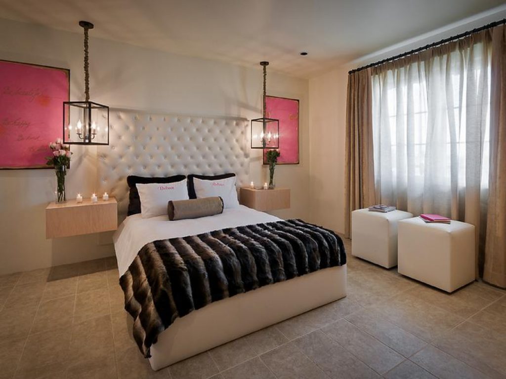 Soft Colored Palette Used in Chic Bedroom with King SIzed Bedding