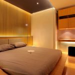 Superb Contemporary Bedroom with Minimalist Bedroom and Modern Lighting Fixture on the Table