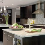 (4) Complete Best Kitchen Interior Design 2016 with Grey Marble Countertop and Glossy Range Hood