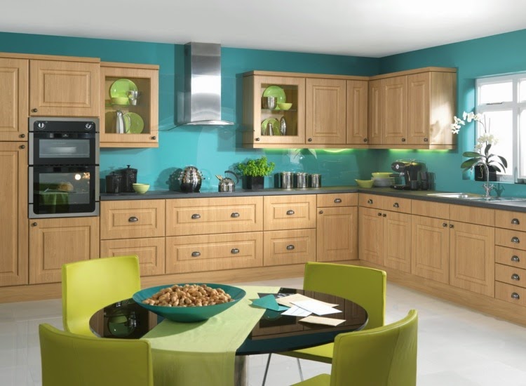 contrasting kitchen wall colors