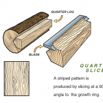Quarter cut veneer illustration