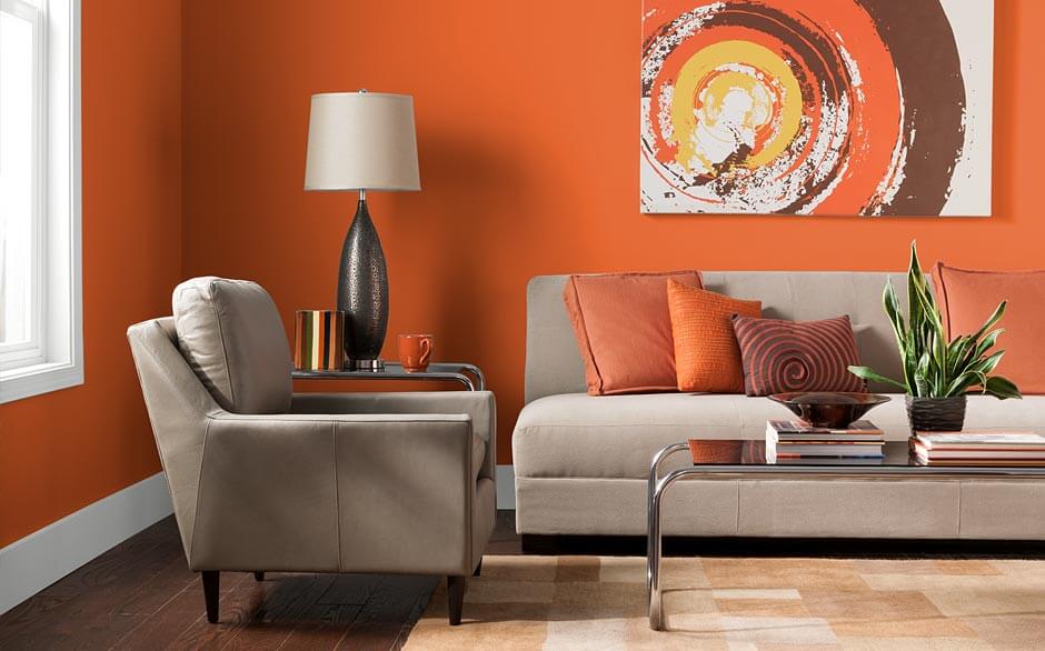 orange themed room