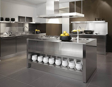 stainless steel kitchen island